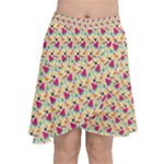 Summer Watermelon Pattern Chiffon Wrap Front Skirt