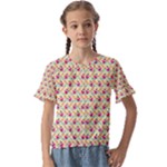 Summer Watermelon Pattern Kids  Cuff Sleeve Scrunch Bottom T-Shirt