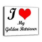 I Love Golden Retriever Canvas 14  x 11  (Stretched)