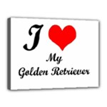 I Love Golden Retriever Canvas 16  x 12  (Stretched)