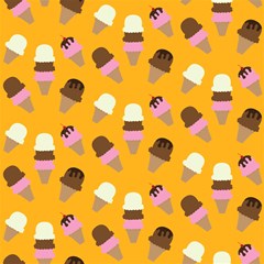 ice cream on an orange background pattern