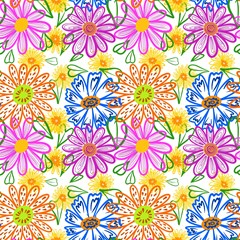 bloom flora pattern printing
