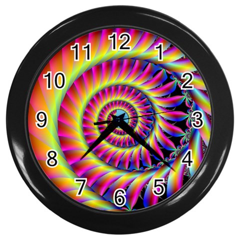 Fractal34 Wall Clock (Black) from ZippyPress Front