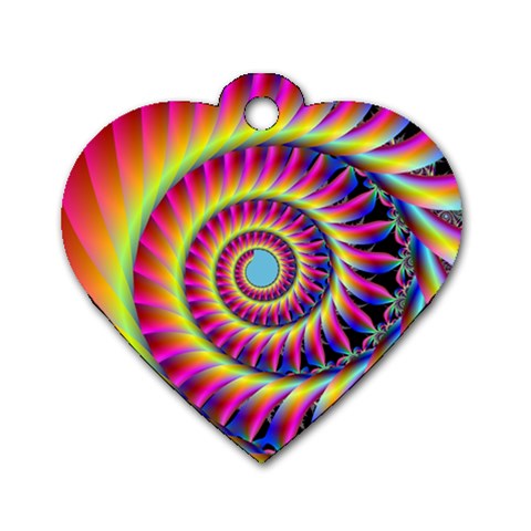 Fractal34 Dog Tag Heart (One Side) from ZippyPress Front