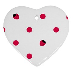 Strawberry Dots Pink Heart Ornament (Two Sides) from ZippyPress Front