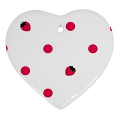 Strawberry Dots Pink Heart Ornament (Two Sides) from ZippyPress Back