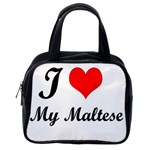 I Love My Maltese Single-sided Satchel Handbag