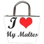 I Love My Maltese Bucket Handbag