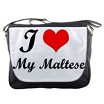 I Love My Maltese Messenger Bag