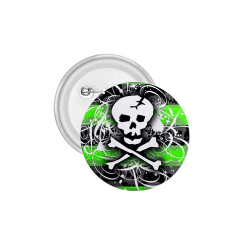 Deathrock Skull 1.75  Button from ZippyPress Front