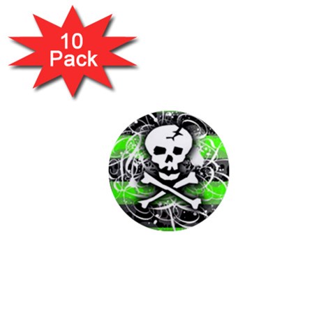 Deathrock Skull 1  Mini Magnet (10 pack)  from ZippyPress Front