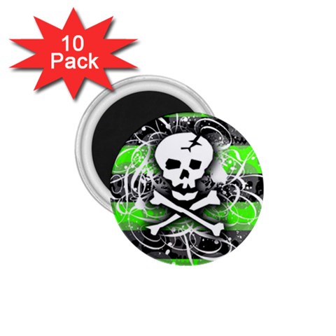 Deathrock Skull 1.75  Magnet (10 pack)  from ZippyPress Front