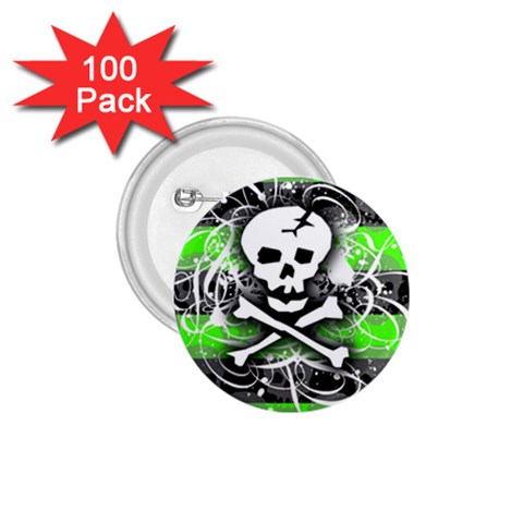 Deathrock Skull 1.75  Button (100 pack)  from ZippyPress Front