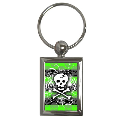 Deathrock Skull Key Chain (Rectangle) from ZippyPress Front
