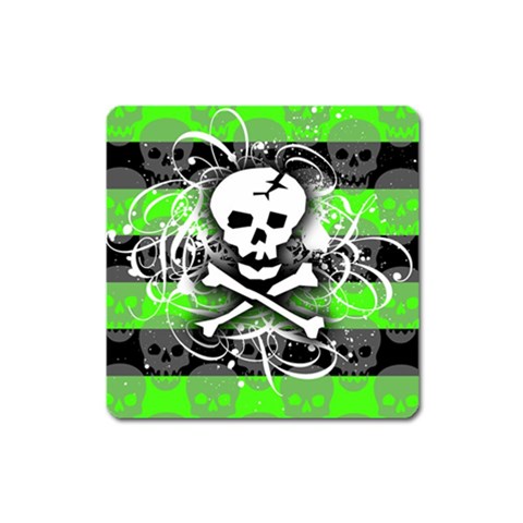 Deathrock Skull Magnet (Square) from ZippyPress Front