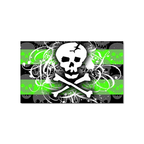 Deathrock Skull Sticker Rectangular (10 pack) from ZippyPress Front
