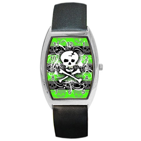 Deathrock Skull Barrel Style Metal Watch from ZippyPress Front