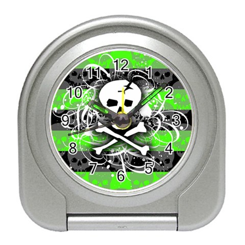 Deathrock Skull Travel Alarm Clock from ZippyPress Front