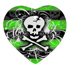 Deathrock Skull Heart Ornament (Two Sides) from ZippyPress Front