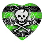 Deathrock Skull Heart Ornament (Two Sides)