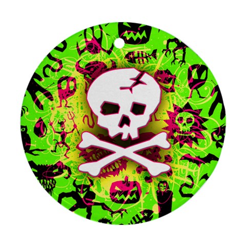 Deathrock Skull & Crossbones Ornament (Round) from ZippyPress Front