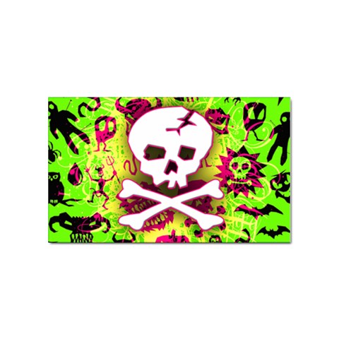 Deathrock Skull & Crossbones Sticker (Rectangular) from ZippyPress Front