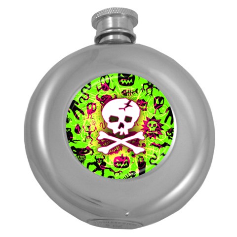 Deathrock Skull & Crossbones Hip Flask (5 oz) from ZippyPress Front