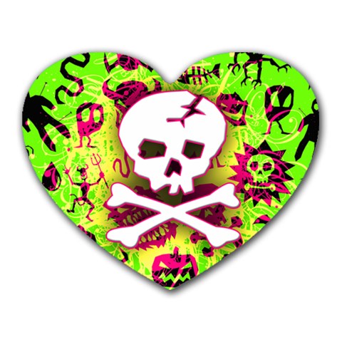 Deathrock Skull & Crossbones Mousepad (Heart) from ZippyPress Front