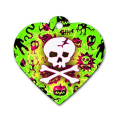 Deathrock Skull & Crossbones Dog Tag Heart (Two Sides) from ZippyPress Front