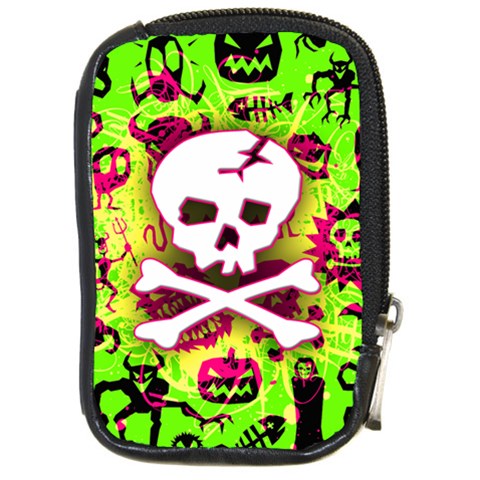 Deathrock Skull & Crossbones Compact Camera Leather Case from ZippyPress Front
