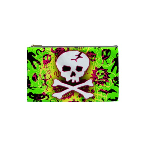 Deathrock Skull & Crossbones Cosmetic Bag (Small) from ZippyPress Front
