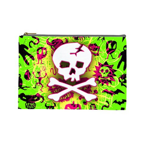 Deathrock Skull & Crossbones Cosmetic Bag (Large) from ZippyPress Front