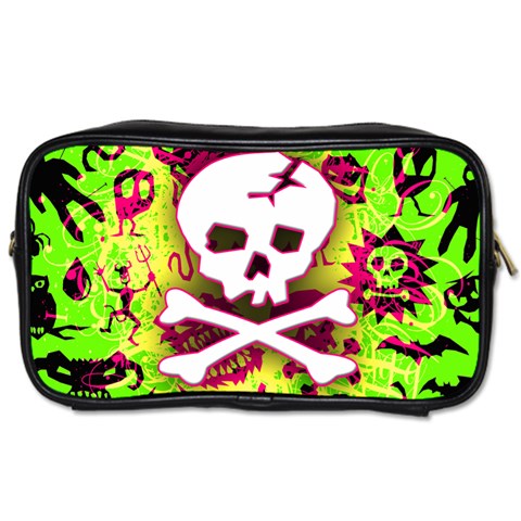 Deathrock Skull & Crossbones Toiletries Bag (One Side) from ZippyPress Front