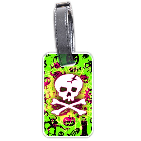 Deathrock Skull & Crossbones Luggage Tag (one side) from ZippyPress Front