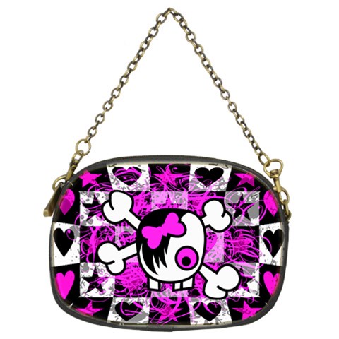 Emo Scene Girl Skull Chain Purse (Two Sides) from ZippyPress Front