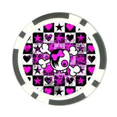 Emo Scene Girl Skull Poker Chip Card Guard (10 pack) from ZippyPress Front