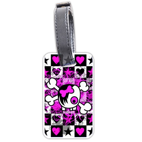 Emo Scene Girl Skull Luggage Tag (one side) from ZippyPress Front