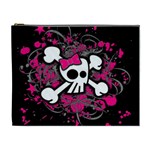 Girly Skull & Crossbones Cosmetic Bag (XL)