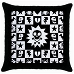 Gothic Punk Skull Throw Pillow Case (Black)