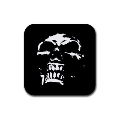 Morbid Skull Rubber Coaster (Square) from ZippyPress Front