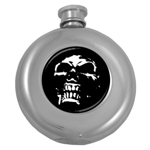Morbid Skull Hip Flask (5 oz) from ZippyPress Front