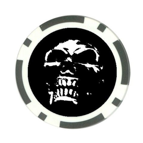 Morbid Skull Poker Chip Card Guard from ZippyPress Front