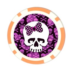 Pink Polka Dot Bow Skull Poker Chip Card Guard (10 pack) from ZippyPress Front