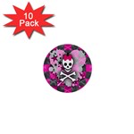 Princess Skull Heart 1  Mini Button (10 pack) 
