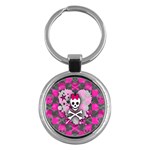 Princess Skull Heart Key Chain (Round)