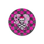 Princess Skull Heart Rubber Coaster (Round)