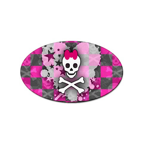 Princess Skull Heart Sticker Oval (10 pack) from ZippyPress Front