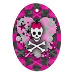 Princess Skull Heart Oval Ornament (Two Sides)