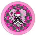 Princess Skull Heart Color Wall Clock