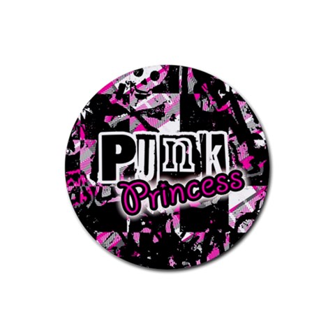 Punk Princess Rubber Round Coaster (4 pack) from ZippyPress Front